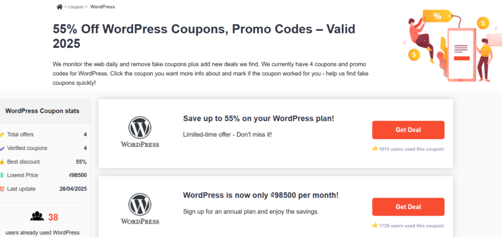 Tìm kiếm mã giảm giá thất vọng